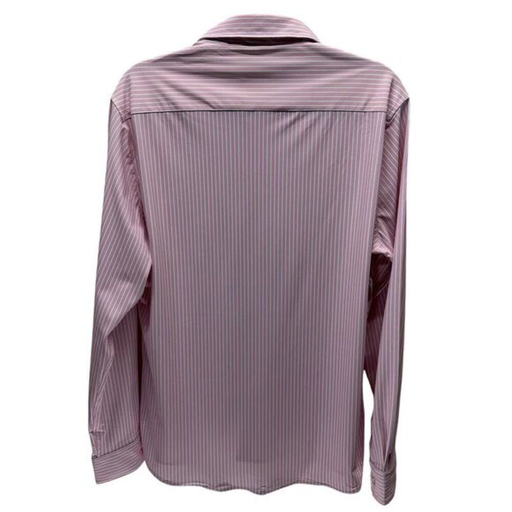 7 Diamonds Shirt Mens Medium Stripe 4-Way Stretch Camden Long Sleeve Button Up - Picture 6 of 11
